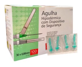 Agulha Hipodérmica Com Dispositivo De Segurança 30 X 0,80 Mm - 100 Unid - Descarpack